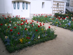 canteiros, flores, jardim, Delacroix, museu